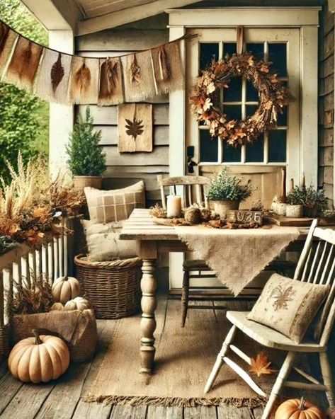 As the leaves change, so should your porch decor! 🍁 Think vintage buckets filled with mums, lanterns with flickering candles, and charming signs that welcome guests with a touch of fall flair. Creating Country Decor has all the cozy, rustic pieces to help you make your outdoor space a true reflection of the season. Imagine sipping cider on a porch adorned with charming fall accents. Sounds perfect, right? Head over to our website 📸: unknown French Country Fall Porch Decor, Fall Porch Decorating Ideas 2024, Fall Porch Inspiration, Fall Back Porch Decor Ideas, Farmhouse Fall Porch Decor, Modern Front Porch Decor, Thanksgiving Porch, Fall Porch Decorating Ideas, Fall Porches