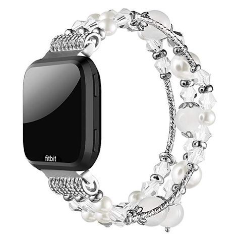 Simpeak for Fitbit Versa Lite & Versa Band, Replacement Elegant Beaded Elastic Bracelet Band Strap for Fit bit Smartwatch, Fitbit Versa Band for Women Girl, Whiteby Simpeak4.0 out of 5 stars 27 customer reviews Price:	$14.89 Free Shipping for Prime Members Amazon Bedding, Fit Bit, Elegant Bracelet, Amazon Shopping, Elastic Bracelet, Jewelry Bracelet, Baby Products, Fitbit, Smart Watch