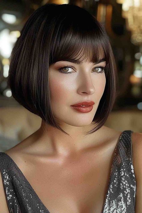 Graduated Bob Haircuts With Fringe, Short Graduated Bob With Fringe, Sharp Bob Haircut With Fringe, Graduated Bob Haircuts With Bangs, Bob With Short Fringe, Sharp Bob Haircut, Short Bob Hairstyles With Fringe, Bobbed Hairstyles, Haircuts For Summer