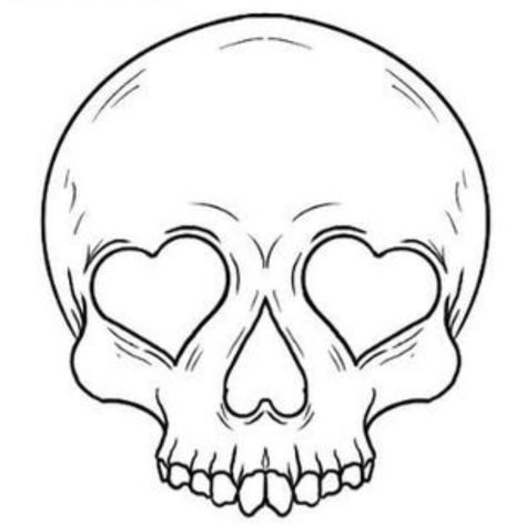 Skull Art Easy Drawing, Small Tattoos American Traditional, Scary Stencils, Simple Skull Outline, Small Halloween Drawings, Easy Scary Drawings, Skull Drawing Simple, Skull Tattoo Stencil, Easy Tattoo Stencils