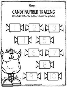 Monster Curriculum Preschool, Halloween Tracing Preschool, Halloween Tracing Worksheets, Halloween Preschool Worksheets, Halloween Worksheets Preschool, Kindergarten Journal, Preschool Number Tracing, Halloween Worksheets Free, Fall Preschool Worksheets