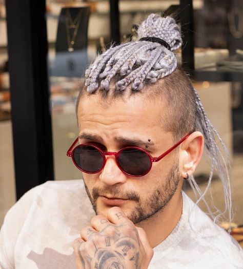 White Guy Braids Men Hairstyles, White Boy Braids, White Men Braids, White Guy With Braids, Coolest Hairstyles, White Braids, Man Braids, Rave Hairstyles, Mohawk For Men