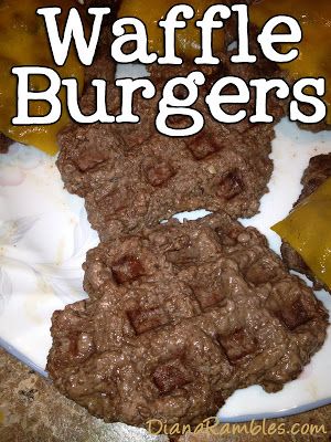 Waffle Iron Burgers from DianaRambles.com #hamburger Waffle Burgers, Mini Waffle Recipe, Dash Recipe, Waffle Iron Recipes, Hamburgers Grilled, Waffle Maker Recipes, Foods With Iron, Belgian Waffle Maker, Waffle Sandwich