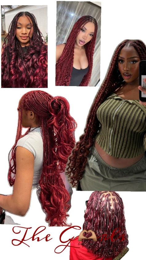 Wine color fits perfectly 👌 Wine Braids Hairstyles, Cornrows Braids For Black Women, Curly Braids, Color Fits, Makeup Tutorial Video, Braids For Black Women, Holiday Hairstyles, Cornrows Braids, Wine Color