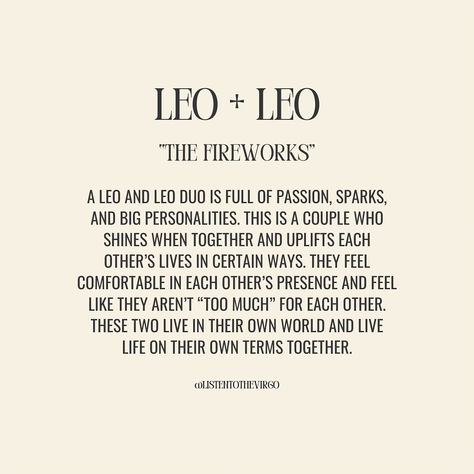 Leo Love Compatibility + What Works ❤️‍🔥 #Listentothevirgo Leo And Leo Compatibility Relationships, Two Leos Relationship, Leo Leo Relationship, Leo Love Language, Leo And Leo Relationship, Leo And Leo Compatibility, Leo And Leo, Leo Man In Love, Leo Relationship