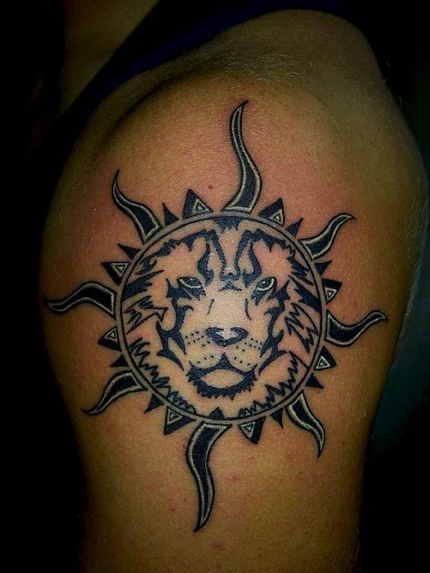 Sun Lion Tattoo, Cliffs Tattoo, About Leo, Leo Zodiac Tattoos, Lion Art Tattoo, Sun Tattoo Designs, Lady Bug Tattoo, Crown Tattoo Design, Lion Head Tattoos