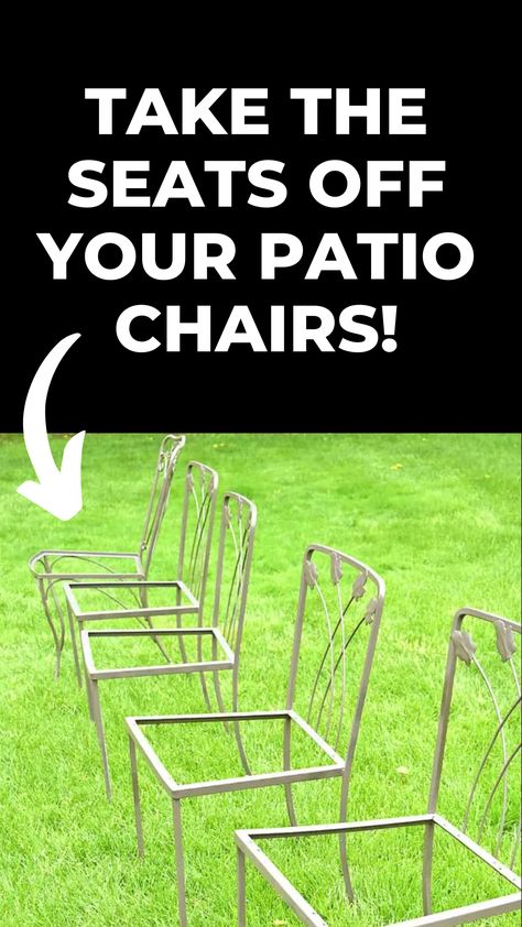 Say goodbye to old, worn-out patio chairs and hello to a fresh, stylish look! 💫 Check out our step-by-step guide to transforming your patio chairs into eye-catching, conversation-starting outdoor decor! Refurbished Patio Chairs, Sunflower Backyard, Backyard Secret Garden, Outdoor Ideas Garden, Garden Design Front Yard, Modern Kitchen Backsplash Ideas, Patio Chairs Makeover, Metal Patio Chairs, Metal Outdoor Chairs