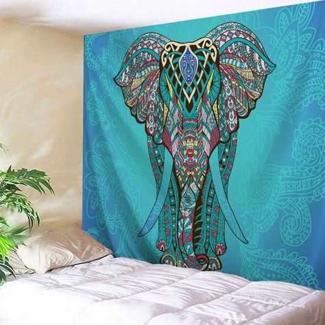 Wall Art Decor Ethnic Elephant Hanging Tapestry - Wall Blankets Tapestries, Mandala Indiana, Bohemian Elephant, Blanket On Wall, Elephant Tapestry, Mandala Elephant, Mandala Tapestries Wall Hangings, Indian Tapestry, Indian Mandala