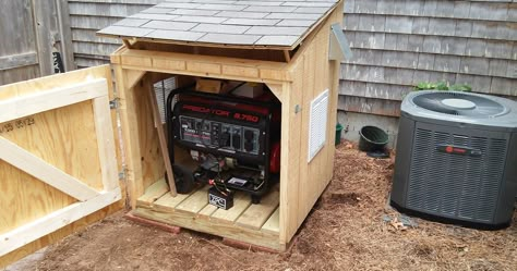 This is the reason why I have not been posting much lately. This carpentry project has held my attention. A couple of months ago I us... Generator Enclosure, Soundproof Box, Generator Shed, Generator Box, Diy Generator, Pump House, Carpentry Projects, Generator House, Portable Generator