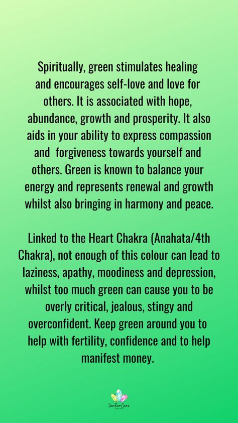 Sage Color Meaning, Emerald Green Meaning, Green Symbolism, Green Color Meaning, Healing Colors, Color Magick, Spiritual Learning, The Colour Green, Grow Spiritually