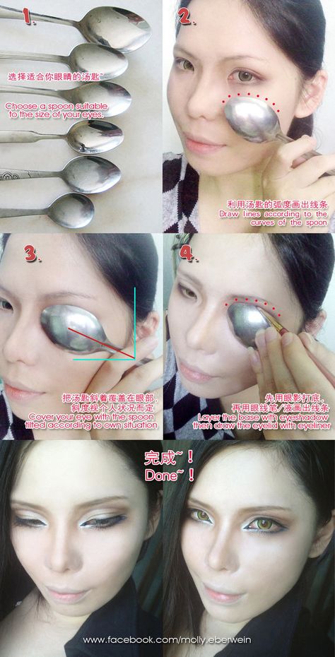 Cosplay Eyes Makeup / Fake double eyelid tutorial by ~mollyeberwein on deviantART Tattoo Celestial, Contacts Makeup, Makeup Ethereal, Cosplay Eyes, Anime Crystal, Makeup Artist Tattoo, Gothic Pastel, Makeup Fake, Cosplay Makeup Tutorial