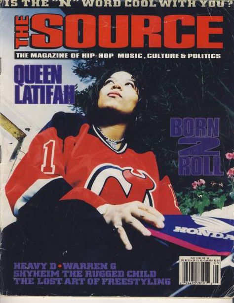 The Source May 1994 issue (and Fat Tape) featuring Queen Latifah (RE-UP) | THIMK Photo Moto, The Source Magazine, Queen Latifa, Rappers Delight, Hip Hop Aesthetic, Source Magazine, School Pics, Black Magazine, 90s Hip Hop Fashion