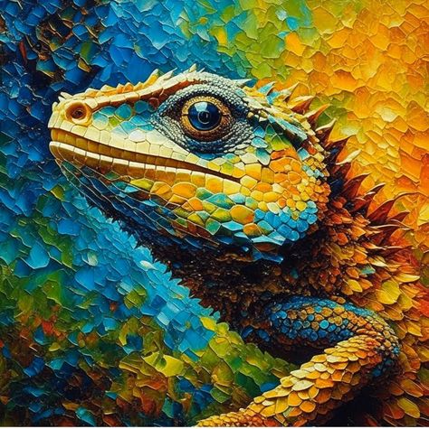 Delve into a curated collection of top lizard paintings. Elevate your space with contemporary reptile art. Click to view the galleries. Lizard Painting, Reptile Art, Reptile Eye, Lizard Art, Children's Book Characters, Kid Book, Inside Art, Character References, Fauvism