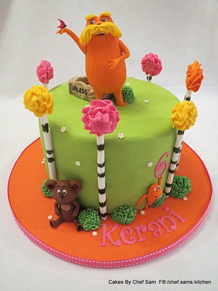 The Lorax - He speaks for the trees! Lorax Themed Wedding, The Lorax Birthday Party Ideas, Lorax Birthday Cake, The Lorax Cupcakes, The Lorax Cake Ideas, Lorax Inspired Food, Lorax Cupcakes, Trufulla Trees, Ohare Lorax