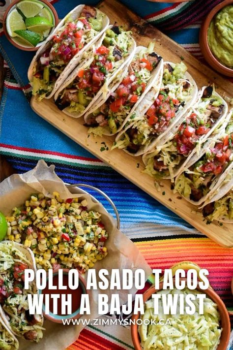 Chicken Asado Tacos, Pollo Asado Tacos, Pollo Asado Marinade, Pollo Asado Recipe, Pollo Asada, Asada Tacos, Taco Ingredients, Homemade Guacamole, Winner Winner Chicken Dinner