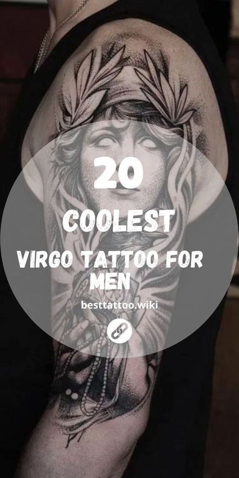 Tattoo Ideas Virgo Zodiac Signs, Mens Virgo Tattoo, Mens Virgo Tattoo Ideas, Virgo Spirit Animal Tattoo, Men Virgo Tattoo, Gemini Zodiac Tattoos Men, Virgo Tattoos Men, Virgo Tattoo For Men Zodiac Signs, Virgo Back Tattoo