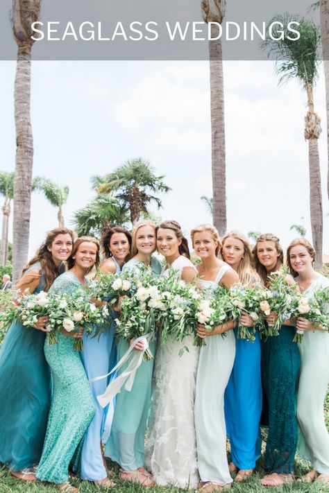 💙🌊 SEAGLASS WEDDING THEME 🌊💙  A Coastal-Inspired Wedding Dream!... Envision a wedding day that captures the tranquil beauty of the ocean and the soft, frosted hues of sea glass! A Sea Glass-themed celebration might be your perfect match! This elegant and soothing colour palette will infuse your special day with a sense of calm and coastal charm, creating a truly magical atmosphere for you and your guests! 🐬✨ Seaglass Themed Wedding, Sea Glass Wedding Theme, Seaglass Wedding Colors, Sea Glass Wedding Colors, Seaglass Wedding, Blue Wedding Colour Theme, Driftwood Wedding, Sea Glass Wedding, Blue Themed Wedding