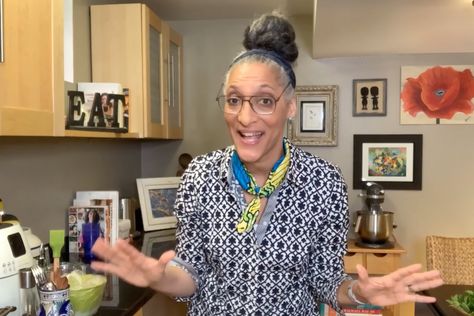 Carla Hall Recipes, Cornbread Buttermilk, Crispy Grilled Cheese, Celebrity Chef Recipes, Succulent Cupcakes, Cream Gravy, Grilled Taco, Chopped Steak, Carla Hall