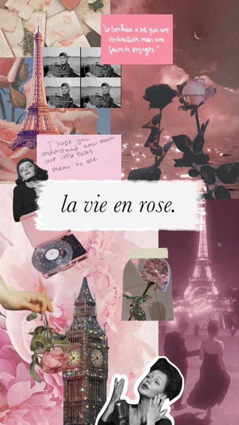 #pink #lavieenrose #france #french #edithpiaf Edith Piaf Aesthetic, Edith Piaf, France, Pink, Movie Posters, Art