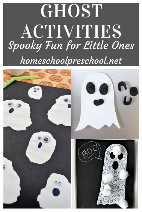 Don’t miss these ghost activities for preschool! They’re perfect for your preschool Halloween activities. Find art, printables, songs and more. #gisforghost #preschoolhalloweenideas #halloweenpreschoolfun #homeschoolprek Ghost Crafts For Toddlers, Ghost Crafts Preschool, Halloween Ghost Craft, Toddlers Crafts, Pumkin Decoration, Halloween Activities Preschool, Ghost Crafts, Halloween Crafts For Toddlers, Ghost Diy