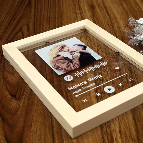 Acrylic Song Plaque frame is Perfect Gift for lover, friend, girlfriend, father, mother on some special day,such as Christmas Day, Valentine'DAY, Birthday, Anniversary. You need Upload photo(can be your own photo or album cover photo ),song title,artist name and Spotify Song Link(for scan,must be correct). We use high-quality UV printing, so the photo you like is clean. Add Frame can be more difficult to break. Let's Customize yours! Lamps, Home Lighting, + Sconces. #neonsigns #wallsigns #LEDneo Acrylic Song Plaque, Spotify Art, Photo Song, Song Plaque, Scan Code, 3d Cnc, Valentine Gifts For Girlfriend, Cute Couple Gifts, Friend Girlfriend