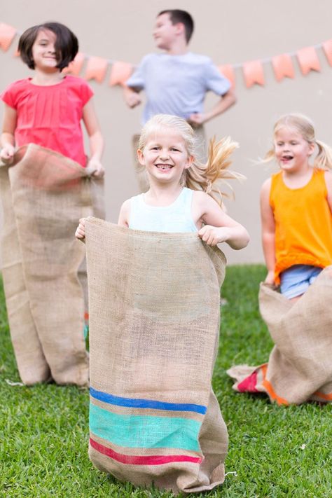 # Diy Backyard Party, Backyard Field, Bond Fire, Races Dress, Diy Outdoor Party, Potato Sack Races, Potato Sacks, Backyard Party Games, Outdoor Yard Games