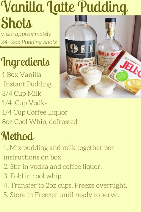 Coffee Pudding Shots, Birthday Cake Pudding Shots, Cake Pudding Shots, Birthday Cake Pudding, Pudding Jello Shots, Coffee Pudding, Pudding Shot Recipes, Frozen Drinks Alcohol, Jello Pudding Shots