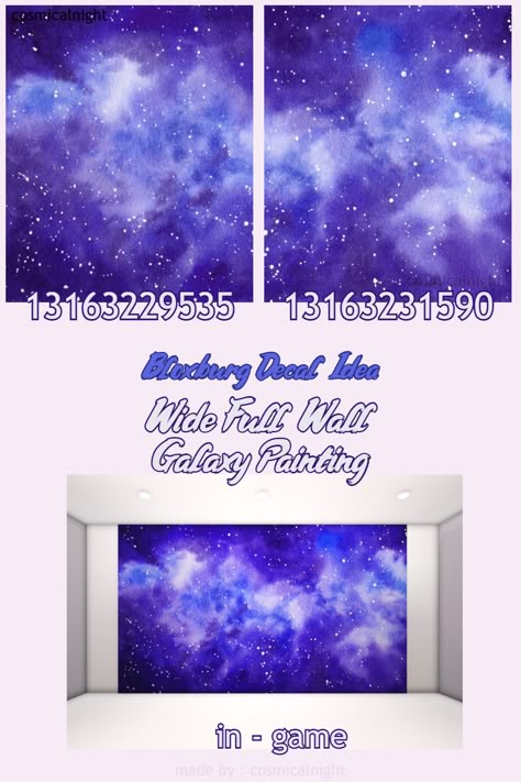 Bloxburg Night Sky Decal, Space Decal Codes Bloxburg, Space Bloxburg Decals, Bloxburg Star Decal Codes, Bloxburg Space Decals, Space Decals Bloxburg, Bloxburg Decal Id, Club Roblox Image Id Codes, Cloud Decal