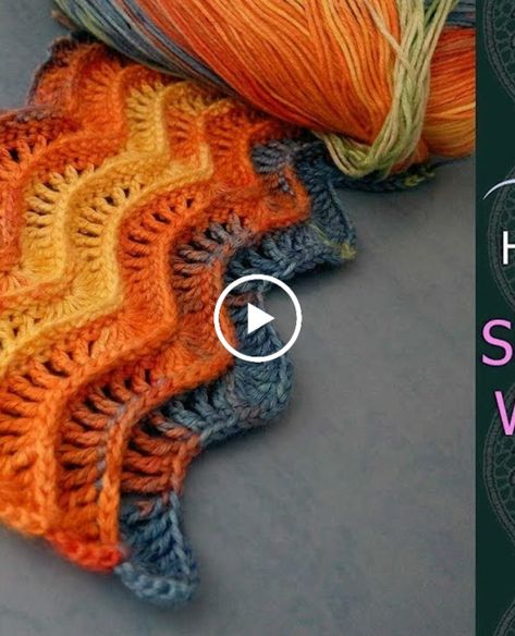 Simple Relief Wave Stitch  Free Crochet Tutorial Crochet Chart Relief Wave Stitch, Wave Stitch Crochet, Crochet Sunset, Loose Crochet Stitch, Wave Stitch, Ripple Stitch, Stitch Sewing, All Over Design, Pinterest Video