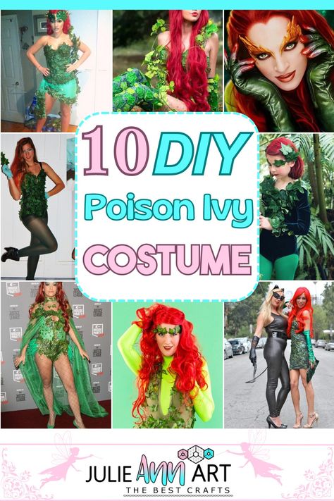 Poison Ivy Womens Costume, Poison I Y Costume, Crochet Poison Ivy Costume, Modest Poison Ivy Costume, Dc Villains Halloween Costumes, Diy Poison Ivy Costume Women, Easy Poison Ivy Costume, Diy Posion Ivy Costume Ideas, Green Ivy Halloween Costume