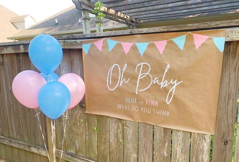 Got to do this cute little banner for a gender reveal a few weeks ago💕🩵🩷🩵 #genderreveal #genderrevealparty #genderrevealbanner #banner #bannerdesign #partydecor Diy Gender Reveal Poster Board, Keeper Of The Gender, Gender Reveal Signs Diy, Gender Reveal Banner Ideas, Signs For Gender Reveal Party, Gender Reveal Decorations Diy, Welcome To Our Gender Reveal Sign, Gender Reveal Chalkboard Sign, Gender Reveal Sayings Signs