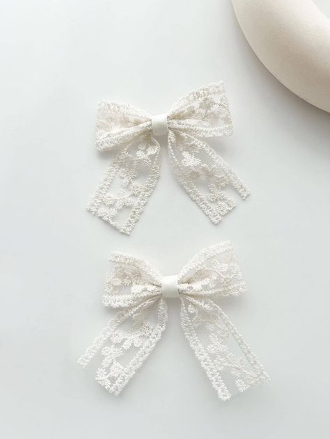 Two Summer Forest Lace Bow Hair Clips For back to school | SHEIN USA Shein Hair Clips, Bow Veil, Shein Accessories, Faye Webster, Summer Forest, Core Outfits, Concert Fit, Oc Outfits, Film Studies