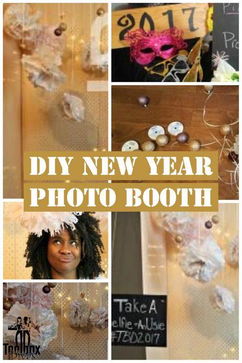 I made this photo booth a few years back, but photo booths are iconic and belong in any holiday party. Get the full tutorial and make your own DIY photo booth for this years get togethers. New Years Photo Booth, New Year Photo Booth, Picture Booth, New Year Backdrop, Photo Props Diy, New Year Photo, Diy Photo Backdrop, Diy Photo Booth, Friends Diy