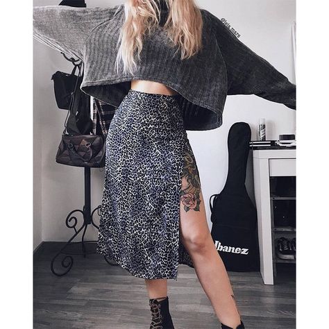 f016e59c7ad8b1d72903bb1aa5720d53desc49986046ri High Waisted Floral Skirt, Long Wrap Skirt, Midi Skirt Casual, Skirts Casual, Long Skirt Summer, Wrap Skirts, Leopard Print Skirt, Jumpsuit Outfit, Split Skirt