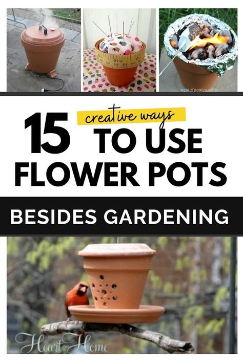 creative ways to use flower pots besides gardening Repurpose Plant Pots, Repurpose Flower Pots, Small Flower Pot Ideas, Clay Pot Crafts Garden, Spilled Flower Pot Ideas, Spilled Flower Pot, Kreativne Ideje, Flower Pot Ideas, Small Clay Pot