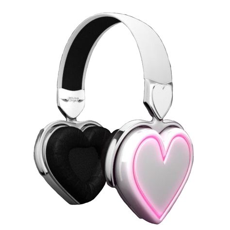 Unique Headphones, Heart Headphones, Cyberpunk Accessories, Cute Heart Drawings, Headphones Pink, Headphone Splitter, Heart Accessories, Heart Drawing, Best Headphones