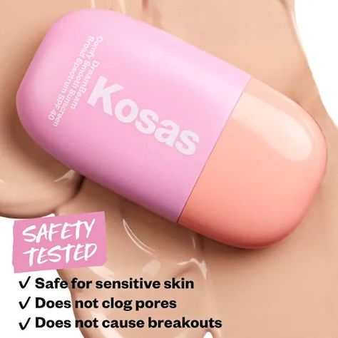 DreamBeam Silicone-Free Mineral Sunscreen SPF 40 with Ceramides and Peptides - Kosas | Sephora Kosas Sun Screen, Kosas Cosmetics, Tinted Mineral Sunscreen, Dark Spots Remedies, 40 Makeup, Spf Skincare, Makeup Prep, Bday Wishlist, Tinted Sunscreen