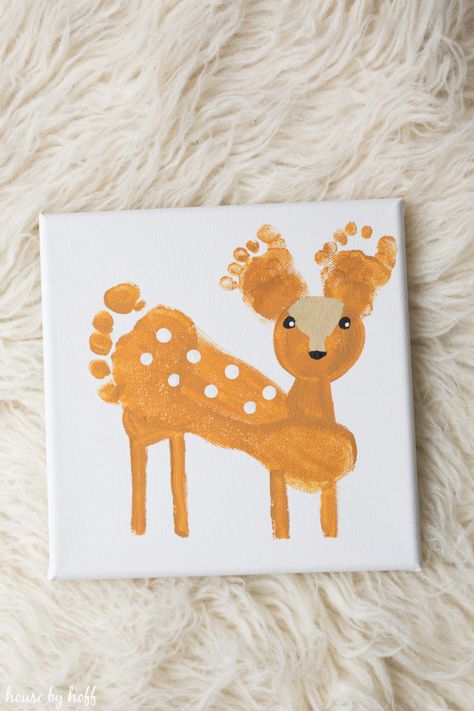 Super-Sweet Deer Feet - House by Hoff Preschool Deer Activities, Deer Crafts For Toddlers, Deer Craft For Kids, Kids Summer Camp Themes, Deer Crafts, Deer Craft, Ece Activities, Animal Crafts Preschool, Woodland Adventure