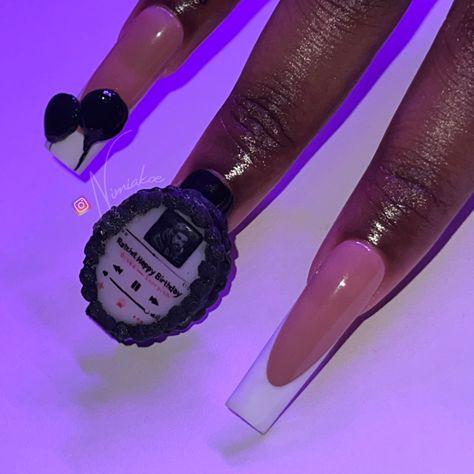 Drake Nail Ideas, Drake Inspired Nails, Drake Concert Nails, Ratchet Happy Birthday, Happy Birthday Nails, Drake Nails, Poppin Nails, Drake Concert, Concert Nails