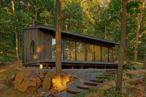 Concrete Cabin, Blue Ridge Mountains Virginia, Build A Cabin, Cabin Building, Modern Cabins, Scandinavian Cabin, Scandinavian Homes, Summer Cabin, Building A Cabin