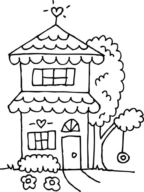 House Coloring Pages, Shape Coloring Pages, Book Png, House Colouring Pages, Preschool Coloring Pages, White Png, Rainbow Canvas, Music Coloring, Coloring Page Ideas