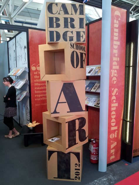 Cambridge school of art | Bologna Children's Book Fair 2012 School Booth Design Exhibition, School Exhibition Decoration Ideas, School Booth Design, Booth Design Ideas For School Fair, Booth Ideas For School Fair, Book Fair Ideas Display, Events Booth, Bologna Children's Book Fair, Book Exhibition