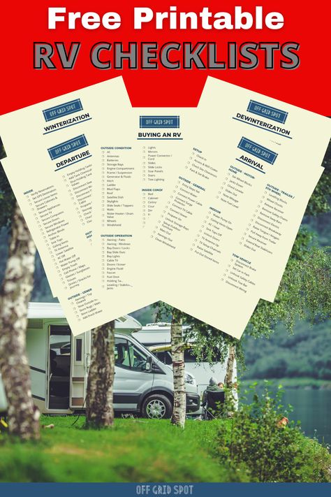 Rv Packing Checklist, Rv Camping Checklist Free Printable, Camping List For Camper, Rv Checklist Departure, Rv Packing List Rv Checklist, Rv Supply Checklist, Rv Maintenance Checklist, Rv List For Beginners, Rv Checklist Free Printable