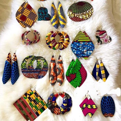 INTRODUCING ANKARA EARRINGS 😍😍 Price ranges from 20-50 cedis ( 4$-10$ ) To purchase/Order WhatsApp 0243287843 or click on the link in bio…” • Jul 6, 2019 at 11:16am UT Ankara Accessories, Ankara Earrings, African Inspired Jewelry, African Crafts, African Accessories, African Earrings, Earring Dangle, African Necklace, Fabric Earrings