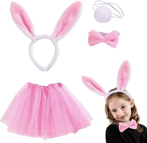 VIKSAUN 4 Pcs Easter Bunny Costume Kids Gifts Rabbit Decoration with Ear Headband Bowtie Tutu Outfit Set, Bunny Rabbit Ears on Headband, Fancy Dress and Cosplay Bunny Rabbit Accessories, Tutu Costume Bunny Costume Kids, Easter Bunny Ears Headband, Easter Bunny Costume, Easter Festivities, Rabbit Accessories, Rabbit Costume, Bunny Ears Headband, Easter Bunny Ears, Rabbit Decor