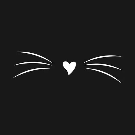 Kitty Whiskers Tattoo, Cat Nose And Whiskers Tattoo, Cat Whiskers Tattoo, Cat Heart Eyes, Cat Funny Face, Cat Outline, Funny Cat Faces, Cat Nose, Cartoon Cats