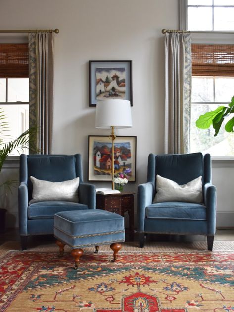 Club Chairs Under $500 Living Room Side Chairs, Blue Velvet Accent Chair, Club Chairs Living Room, Blue Velvet Chairs, Blue Accent Chairs, Blue Chairs Living Room, Living Room Update, Plywood Furniture, Club Chair