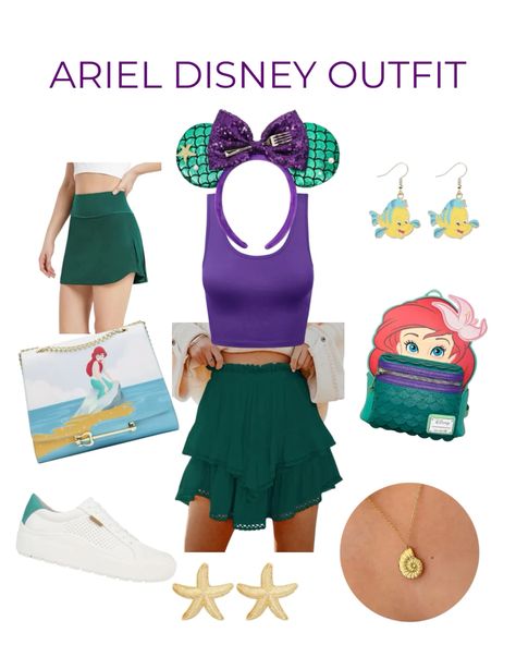 Channel your inner mermaid in this Ariel themed outfit for your park day Ariel Outfit, Little Mermaid Costume, Park Day, Little Mermaid Birthday, Disney Princess Party, Disney Outfit, Disney Costumes, Themed Outfits, Disney Outfits