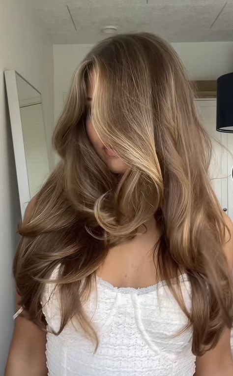 Victoria Secret Brown Hair, Toffee Blonde Hair Caramel, Brooke Bush Hair, Vintage Brunette Hair, Mathilde Goehler Hair, Long Brown Hair Color Ideas, Light Brown Hair Blowout, Audrey Lillian Hair, Butterscotch Hair Color Caramel