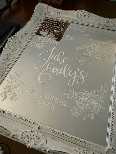 Mirror Calligraphy, Wedding Mirror Sign, Mirror Writing, Calligraphy Business, Christmas Mirror, Wedding Mirror, Mirror Frame Diy, White Paint Pen, Mirror Paint